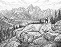 Mountain Lion Single Coloring Page Instant Digital Download