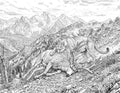 Mountain Lion & Mule Deer Single Coloring Page Instant Digital Download