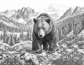 Black Bear Single Coloring Page Instant Digital Download
