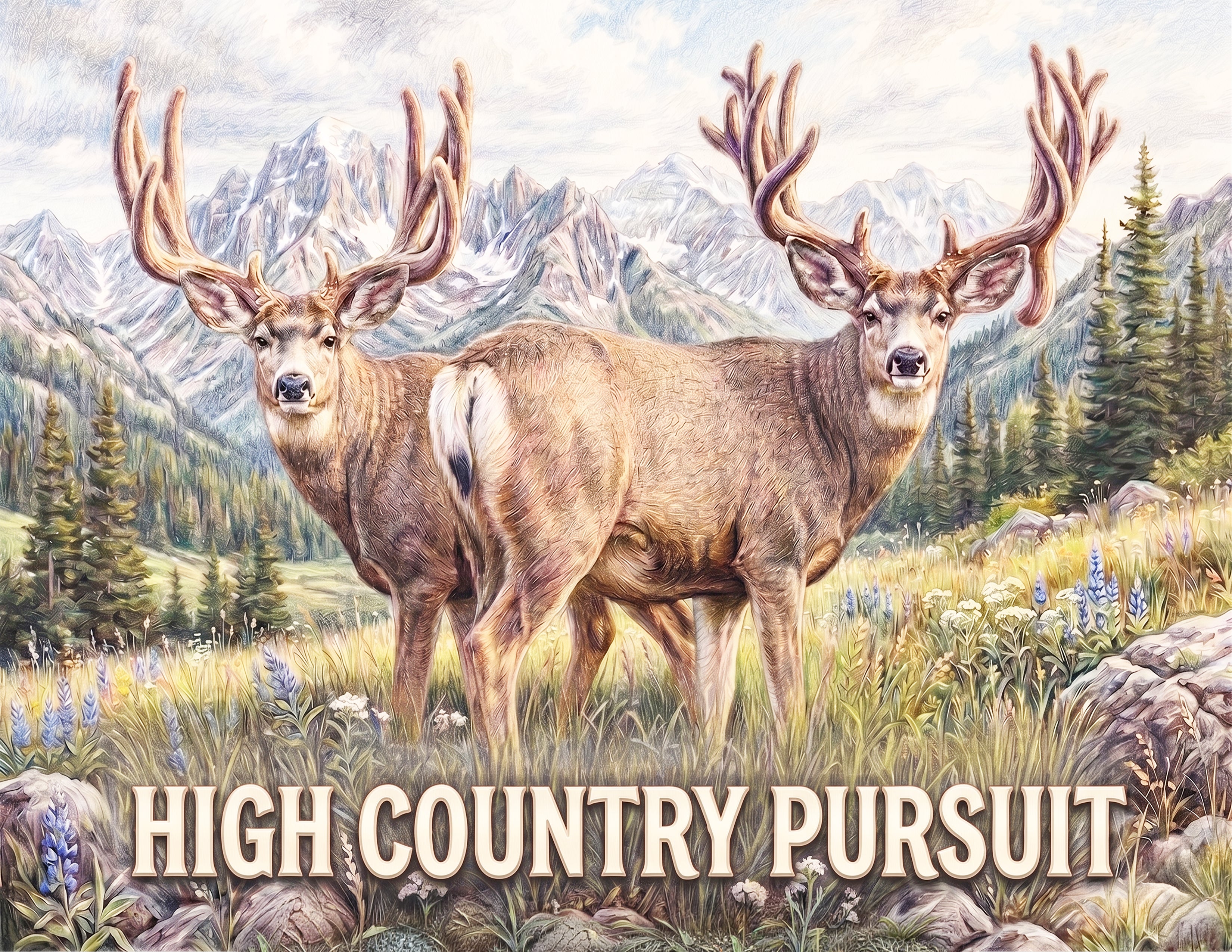 High Country Pursuit Coloring Book: Instant Digital Download