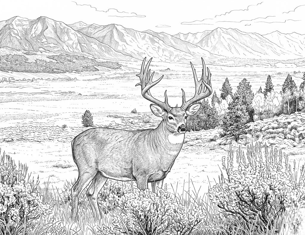 High Country Pursuit Coloring Book: Instant Digital Download