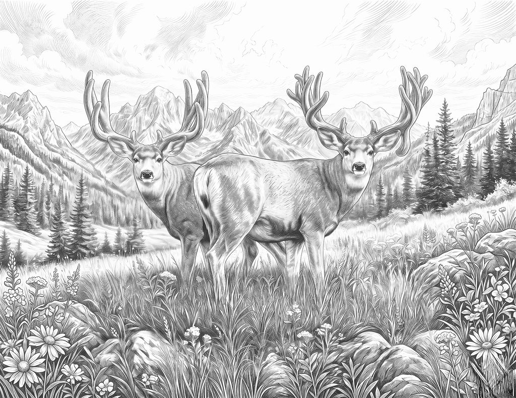 High Country Pursuit Coloring Book: Instant Digital Download